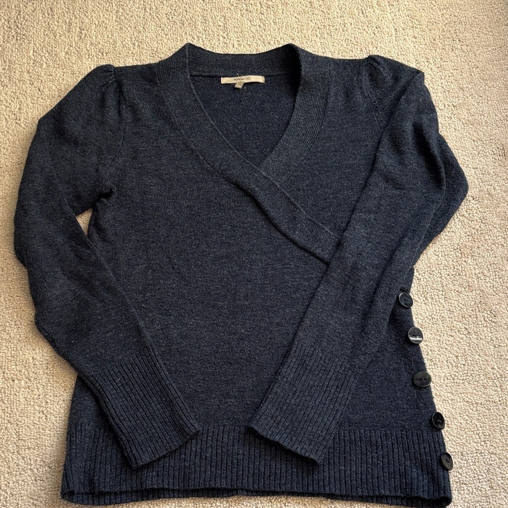 Women's V-Neck Button Detail Sweater